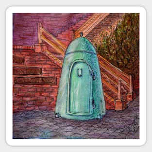 Watercolor Sketch - Guard's Shelter - Cambridge Museum of Technology Sticker